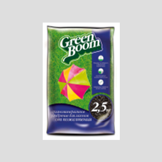 Удобрение органоминеральное сухое, гранулированное, с микроэлементами Green Boom&reg;  От пожелтения газона 2,5кг. (10шт.)