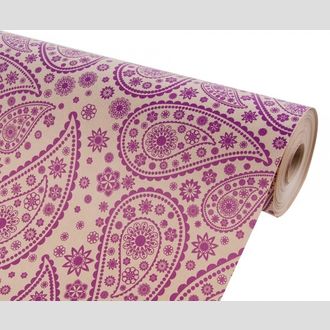 Бумага упаковочная ОГУРЦЫ цветной рис. крафт бурый Ribbed 0,7x60м, 50г-м2