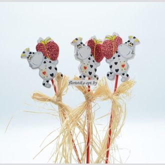 Стикер, топпер зебры с сердечком