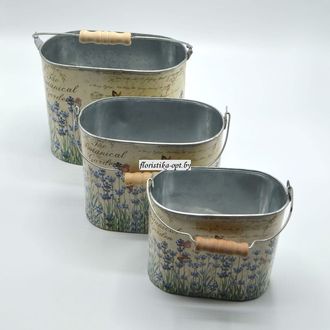 Ведерки металлические декоративные овальные