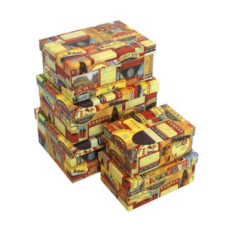 Коробки картонные 550-01-03 наб. из 5 прям. средних Путешествие (19x12.6x9-29х21х12)