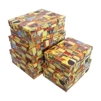 Коробки картонные 550-02-03 наб. из 5 прям. больших Путешествие (32х23,5х12,5-43х32,5х15,5)