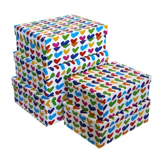 Коробки картонные 550-02-04 наб. из 5 прям. больших Сердца (32х23,5х12,5-43х32,5х15,5)
