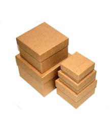 Коробки крафт 506-60 наб. из 5 квад. малых Однотонные (6,5x6,5x3,5-12,5x12,5x9,5)