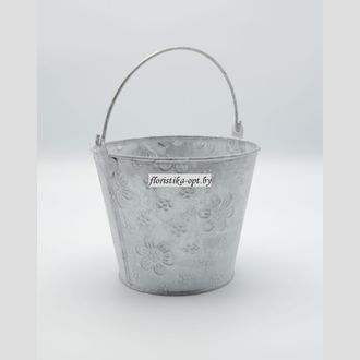 Ведерко металлическое оцинкованное с чеканкой с ручкой