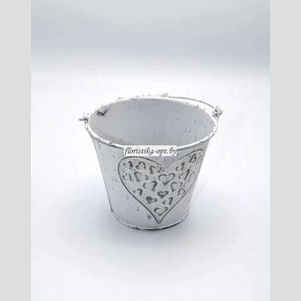 Ведерко металлическое оцинкованное сердце