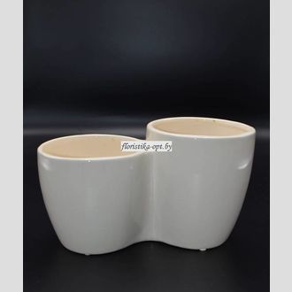 Кашпо для цветов глянцевое однотонное 22