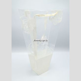 Сумка для цветов 36х20х7 пластиковая белая